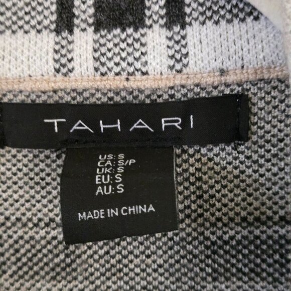 Tahari Neutral Beige Plaid Sweater Blazer Academia Preppy Size S - Picture 4 of 5